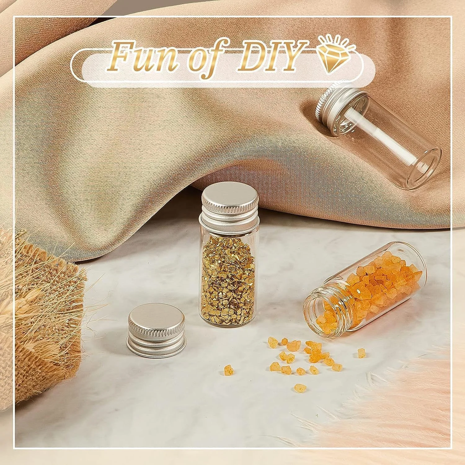 ۱۰۰ عدد ویال شیشه ای کوچک شفاف با درب پیچی آلومینیومی، شیشه های کوچک خالی با درب، ظروف نمونه DIY، برای پودر، کرم، لوازم آرایشی، جواهرات، دکوراسیون عروسی، ۱۰ میلی لیتر
