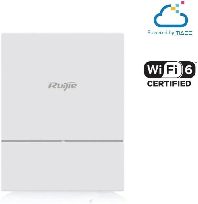روتر بیسیم داخلی Ruijie مدل RG-AP820-L(V2) با استاندارد Wi-Fi 6 (802.11ax)، دو بانده انتخابی (5G+5G یا 2.4G+5G)، تا 4 جریان فضایی و حداکثر توان عملیاتی بیسیم 2.4 گیگابیت بر ثانیه، دارای 1 پورت آپلینک 10/100/1000BASE-T، پشتیبانی از PoE و منبع تغذیه محلی. همراه با لایسنس مادام العمر سرویس ابری Ruijie (آداپتورهای برق PoE و محلی جداگانه فروخته میشوند). روتر بیسیم داخلی Ruijie مدل RG-AP820-L(V2) با استاندارد Wi-Fi 6 (802.11ax)، دو بانده انتخابی (5G+5G یا 2.4G+5G)، تا 4 جریان فضایی و حداکثر توان عملیاتی بیسیم 2.4 گیگابیت بر ثانیه، دارای 1 پورت آپلینک 10/100/1000BASE-T، پشتیبانی از PoE و منبع تغذیه محلی. همراه با لایسنس مادام العمر سرویس ابری Ruijie (آداپتورهای برق PoE و محلی جداگانه فروخته میشوند).