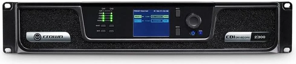 آمپلی فایر قدرت 2 کاناله 300 واتی سری DriveCore کراون آدیو CDi 2، کنترل و نظارت شبکه، کارکرد در 70/100 ولت، DSP پیشرفته در ورودی و خروجی، منبع تغذیه جهانی، مشکی | CDI2X300