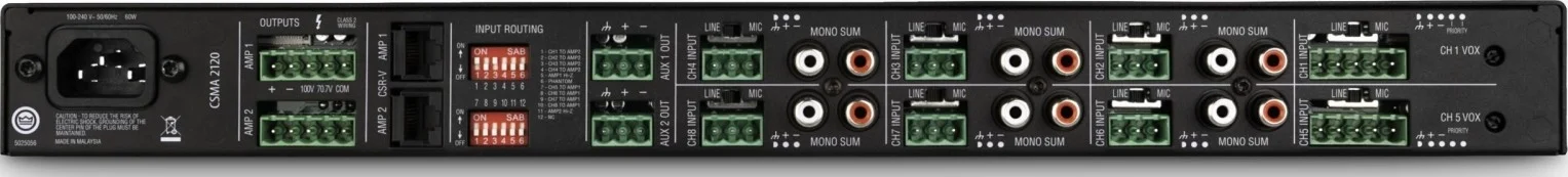 میکسر-آمپلی‌فایر 8 ورودی JBL NCSMA240-U-EU با فناوری DriveCore، توان خروجی 40 وات