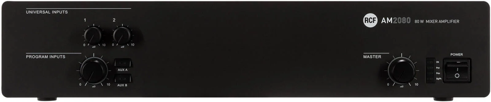 میکسر آمپلی فایر دیجیتال 80 واتی RCF مدل AM 2080 با 2 ورودی میکروفون/لاین و 2 ورودی کمکی، خروجی 70 ولت/100 ولت و 4 اهم، اولویت بندی، VOX و زنگ، مشکی | AM2080 میکسر آمپلی فایر دیجیتال 80 واتی RCF مدل AM 2080 با 2 ورودی میکروفون/لاین و 2 ورودی کمکی، خروجی 70 ولت/100 ولت و 4 اهم، اولویت بندی، VOX و زنگ، مشکی | AM2080