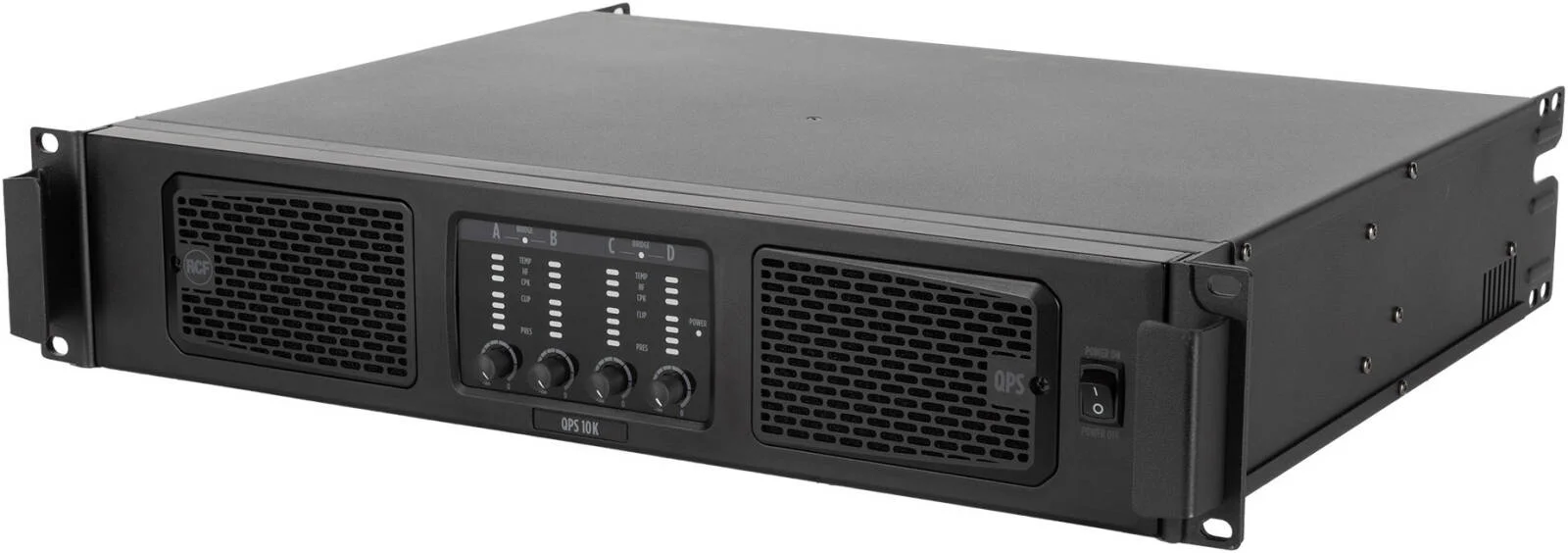آمپلی فایر قدرت حرفه ای 4 کاناله RCF QPS 10K، 4x2500W در 2 اهم (کلاس HD)، 2x5000W بریج، اعوجاج فوق العاده کم، حالت های متنوع، رک مونت 2U، مشکی | QPS 10K آمپلی فایر قدرت حرفه ای 4 کاناله RCF QPS 10K، 4x2500W در 2 اهم (کلاس HD)، 2x5000W بریج، اعوجاج فوق العاده کم، حالت های متنوع، رک مونت 2U، مشکی | QPS 10K