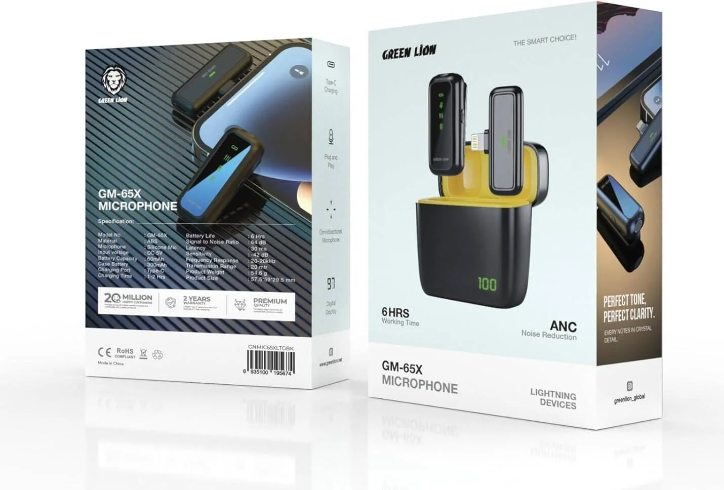 میکروفون 65X گرین لاین برای لایتنینگ - مشکی