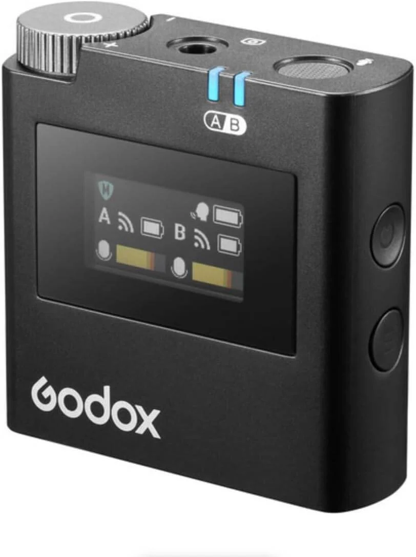 سیستم میکروفون بی‌سیم دو نفره گودکس Virso S M2 برای سونی، ست میکروفون دو کاناله 2.4 گیگاهرتز برای دوربین‌ها و تلفن‌های هوشمند