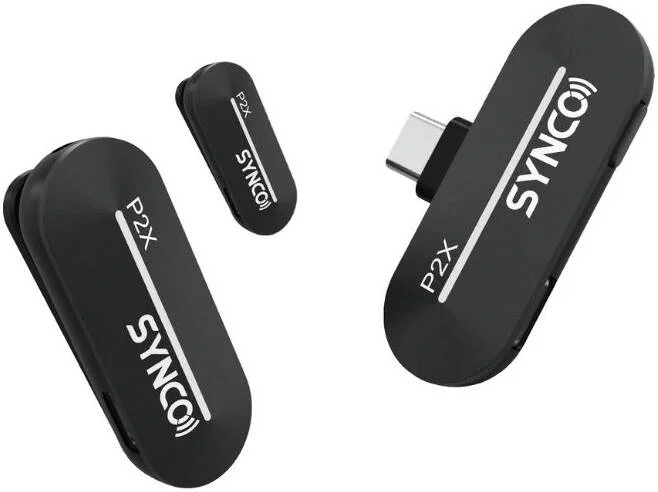 میکروفون مینی 2.4 گیگاهرتزی SYNCO P2XT برای گوشی با USB Type-C، انتقال صدای پایدار 150 متری، تا 5 ساعت ضبط مداوم و شارژ سریع، حذف نویز، کنترل صدا و قطع صدا، مشکی | P2XT - BK