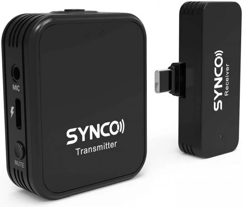 سیستم میکروفون بی‌سیم 2.4 گیگاهرتزی SYNCO G1 T USB-C - فرستنده گیره‌ای و گیرنده مینی برای موبایل‌های اندروید، برد 150 متری، تا 8 ساعت ضبط، مناسب برای ولاگ و پخش زنده، ضبط ویدیو، مشکی | WAIR-G1T