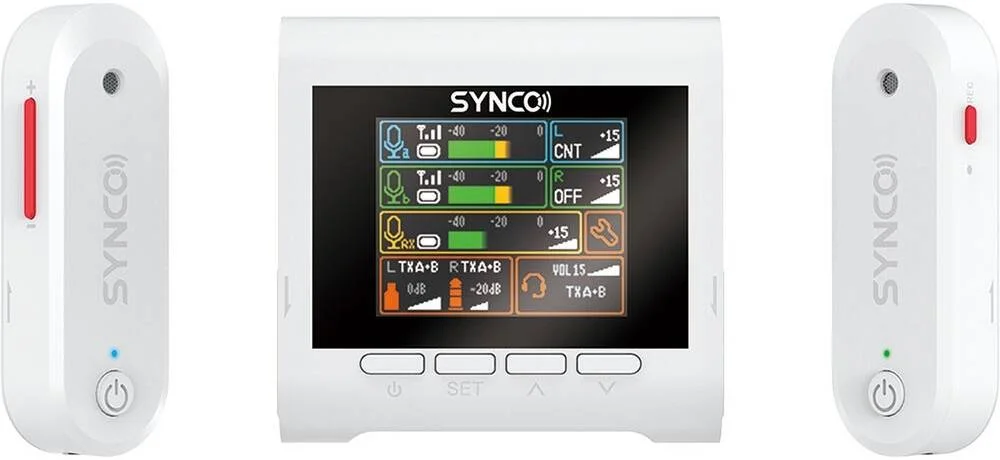 سیستم ضبط میکروفون بی سیم دیجیتال کامپکت دو نفره Synco G3 2.4 GHz، میکروفون بی سیم، اینترکام دو طرفه، ضبط کننده، گیرنده 2 کاناله، USB-C و TRS 3.5 میلی متری، ضبط 22 ساعته صدا، سفید | WAIR-G3-W