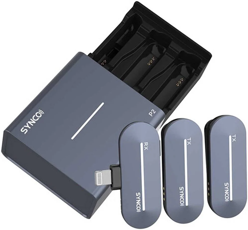 سیستم میکروفون بیسیم دیجیتال 2.4 گیگاهرتزی کوچک دو نفره Synco P2L، اتصال Lightning، حذف نویز DSP، 9 افکت صوتی، 2 فرستنده/میکروفون گیرهای کوچک، برد 150 متری، جک 3.5 میلیمتری، مشکی | P2L-BL سیستم میکروفون بیسیم دیجیتال 2.4 گیگاهرتزی کوچک دو نفره Synco P2L، اتصال Lightning، حذف نویز DSP، 9 افکت صوتی، 2 فرستنده/میکروفون گیرهای کوچک، برد 150 متری، جک 3.5 میلیمتری، مشکی | P2L-BL