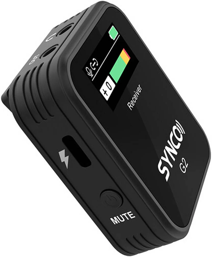 میکروفون بی سیم دیجیتال فوق فشرده 2.4 گیگاهرتز Synco G2-A1، برای دوربین های بدون آینه/DSLR، گیرنده 1 کاناله، فرستنده با میکروفون داخلی، نمایشگرهای TFT، جفت شدن خودکار، مشکی | WAIR-G2-A1