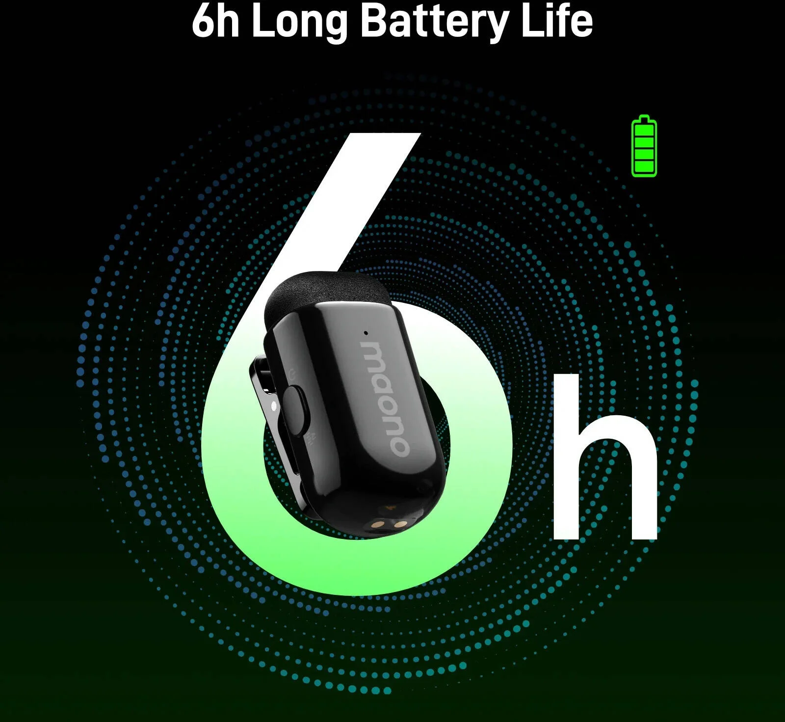 میکروفون بی‌سیم مائونو مدل Wave T1 Mini، صدای با کیفیت استودیویی 48 کیلوهرتز/16 بیت. حذف نویز هوش مصنوعی 4 سطحی، انتقال پایدار تا 100 متر، عمر باتری طولانی 30 ساعته، مشکی | WM622-PBC2