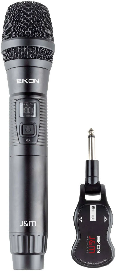 سیستم بی‌سیم دستی EIKON EKJMA UHF 512 - 541.7 مگاهرتز، باند فرکانس UHF 512 - 541.7 مگاهرتز، برد تا 30 متر، باتری لیتیومی داخلی 3.7 ولت / 500 میلی آمپر، مشکی | EKJMA
