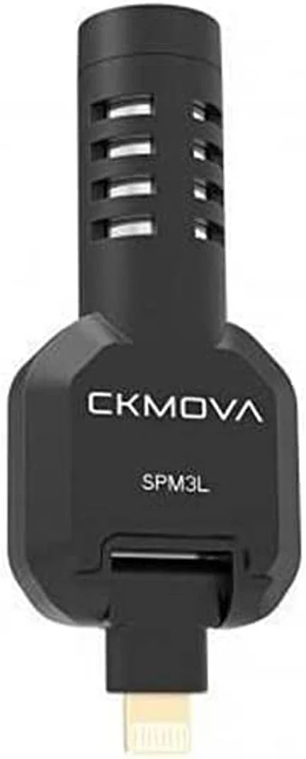 میکروفون کندانسور جمع و جور و انعطاف پذیر CKMOVA SPM3L، چرخش 180 درجه، نسبت سیگنال به نویز 72dB، سوئیچ افزایش صدا 2 سطح، فیلتر برش پایین 120 هرتز، اتصال لایتنینگ برای دستگاه های iOS، مشکی | SPM3L