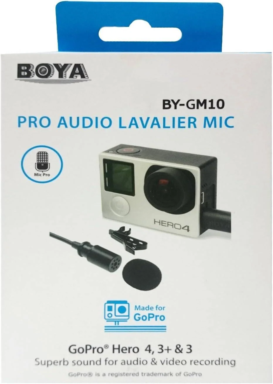 میکروفون یقه ای همه جهته BOYA مدل BY-GM10 Pro Mini USB Audio Capacitor برای Hero4, GoPro HERO3 +, HERO3