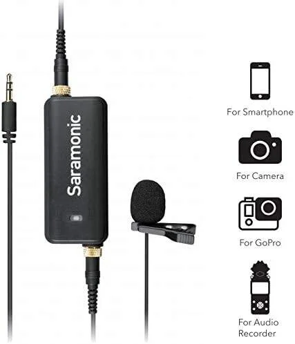 میکروفون یقهای ممتاز سارامونیک "LavMic" با میکسر صدای 2 کاناله و خروجی برای تلفنهای هوشمند آیفون/اندروید، GoPro، دوربینهای DSLR، دوربینهای فیلمبرداری و ضبط کنندههای قابل حمل میکروفون یقهای ممتاز سارامونیک "LavMic" با میکسر صدای 2 کاناله و خروجی برای تلفنهای هوشمند آیفون/اندروید، GoPro، دوربینهای DSLR، دوربینهای فیلمبرداری و ضبط کنندههای قابل حمل