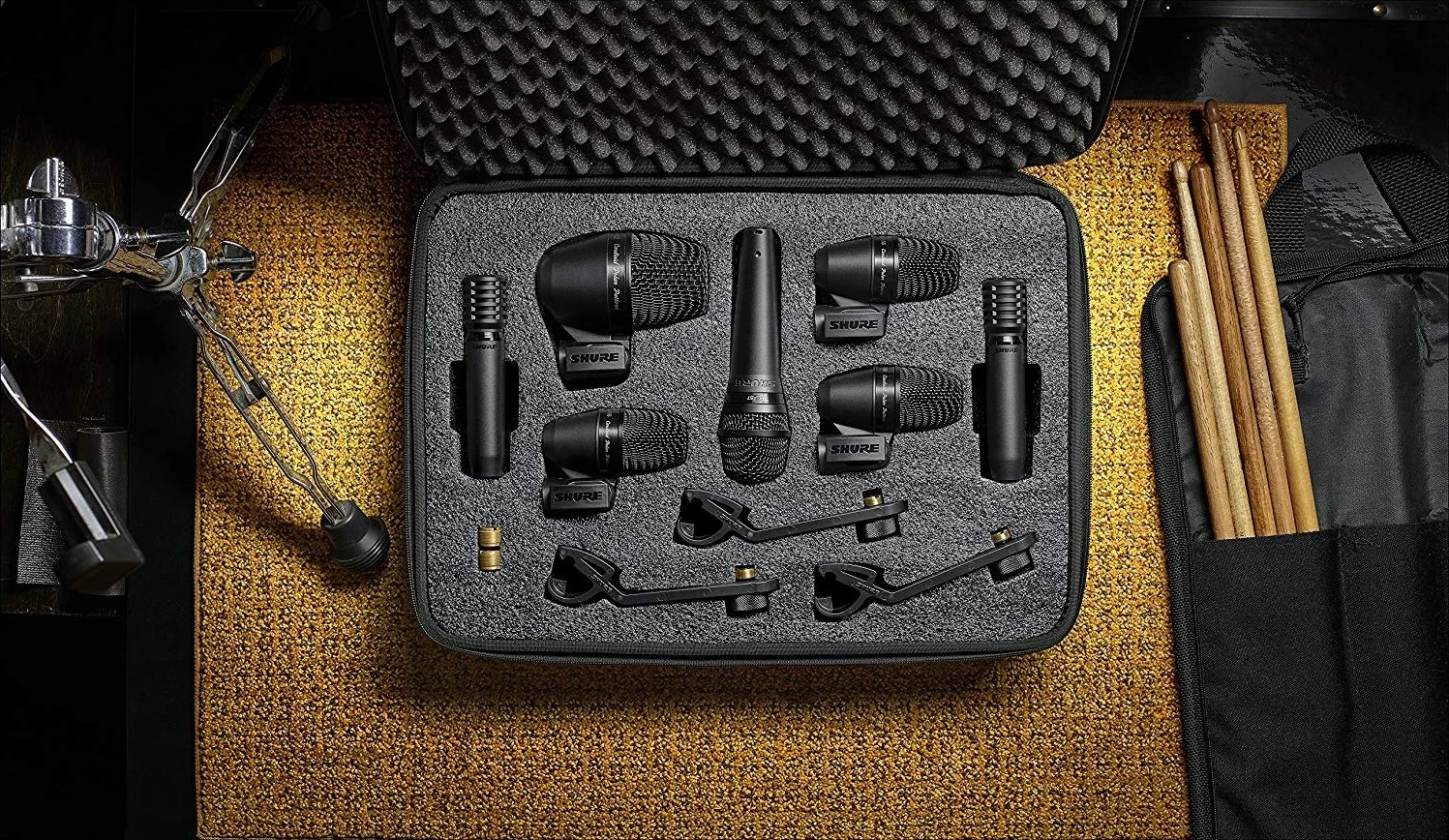 مجموعه میکروفون درامز شور PGA مدل 7 - بسته کامل 7 عددی میکروفون درامز برای بیس، اسنر، تامز و استریو اورهد به همراه کابل و کیف (PGA52, PGA56, PGA57 & PGA81, A25D) | PGADRUMKIT7 مجموعه میکروفون درامز شور PGA مدل 7 - بسته کامل 7 عددی میکروفون درامز برای بیس، اسنر، تامز و استریو اورهد به همراه کابل و کیف (PGA52, PGA56, PGA57 & PGA81, A25D) | PGADRUMKIT7