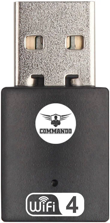 آداپتور شبکه USB بی سیم COMMANDO، 300 مگابیت بر ثانیه، 20dBm، آنتن داخلی دوگانه، 64/128 بیتی WEP، دسکتاپ/رایانه شخصی، پوشش گسترده تر، مشکی | AIR-WA300