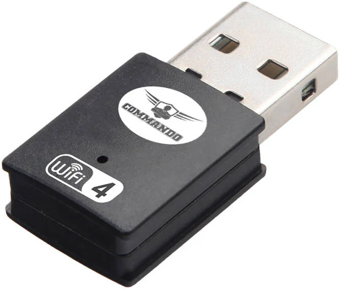 آداپتور شبکه USB بی سیم COMMANDO، 300 مگابیت بر ثانیه، 20dBm، آنتن داخلی دوگانه، 64/128 بیتی WEP، دسکتاپ/رایانه شخصی، پوشش گسترده تر، مشکی | AIR-WA300