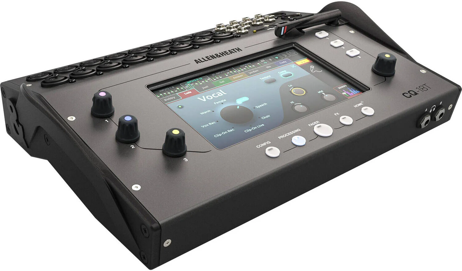 میکسر دیجیتال فوق فشرده الن اند هیث CQ-18T با 18 ورودی / 8 خروجی، وای فای، صفحه نمایش لمسی 7 اینچی، پردازشگر FPGA با فرکانس 96 کیلوهرتز، کانال های سریع، دستیار گین، دستیار فیدبک، FX Assist 4 | CQ-18T میکسر دیجیتال فوق فشرده الن اند هیث CQ-18T با 18 ورودی / 8 خروجی، وای فای، صفحه نمایش لمسی 7 اینچی، پردازشگر FPGA با فرکانس 96 کیلوهرتز، کانال های سریع، دستیار گین، دستیار فیدبک، FX Assist 4 | CQ-18T