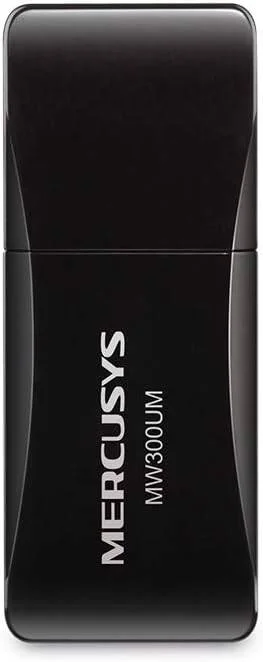 دانگل وای فای MERCUSYS، آداپتور مینی USB وایرلس N300 برای کامپیوتر/رومیزی/لپ تاپ، پشتیبانی از ویندوز 10/8.1/8/7/XP (MW300UM)