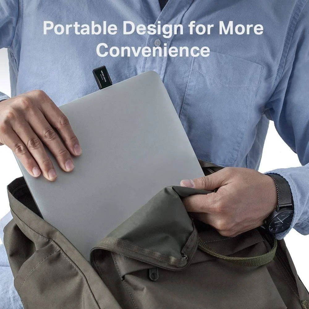 دانگل وای فای MERCUSYS، آداپتور مینی USB وایرلس N300 برای کامپیوتر/رومیزی/لپ تاپ، پشتیبانی از ویندوز 10/8.1/8/7/XP (MW300UM)