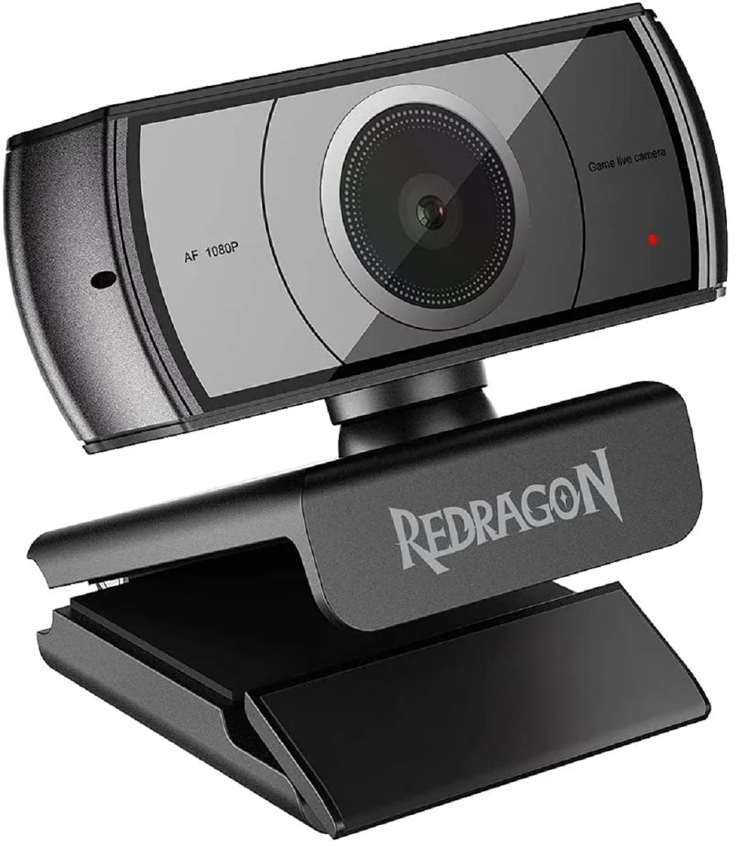 وب‌کم استریم Redragaon GW900 APEX، میکروفون دوگانه داخلی، چرخش 360 درجه، اتصال USB 2.0، 30 فریم بر ثانیه، برای دوره‌های آنلاین، کنفرانس ویدیویی و استریم بازی‌های الکترونیکی، خاکستری | GW900