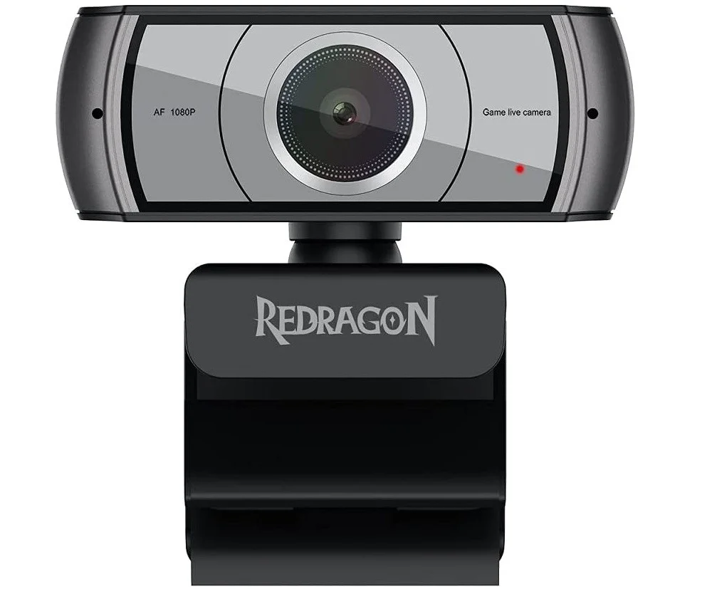 وب‌کم استریم Redragaon GW900 APEX، میکروفون دوگانه داخلی، چرخش 360 درجه، اتصال USB 2.0، 30 فریم بر ثانیه، برای دوره‌های آنلاین، کنفرانس ویدیویی و استریم بازی‌های الکترونیکی، خاکستری | GW900