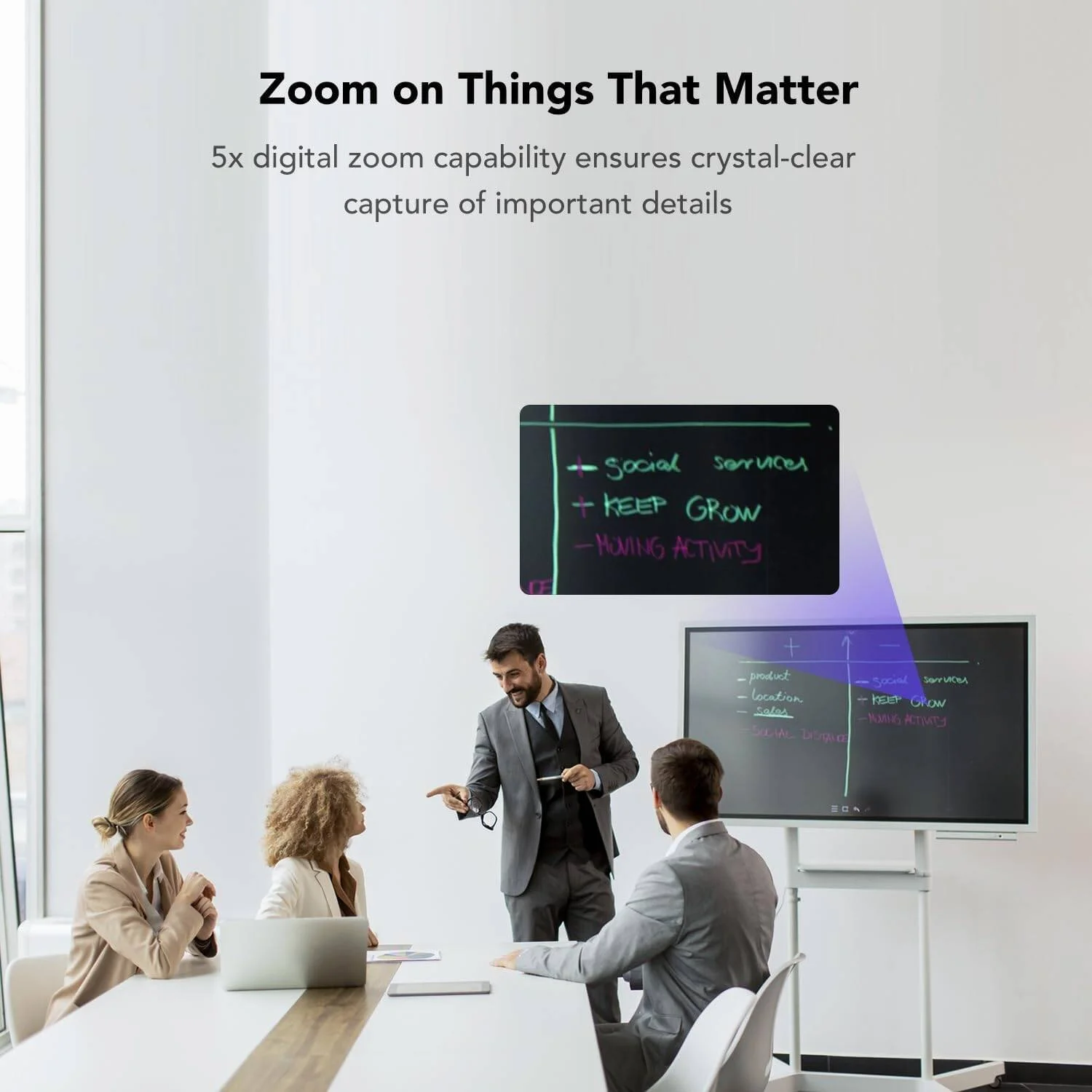 وب‌کم کنفرانس ویدیویی Nearity C45 2K با میکروفون و بلندگو، وب‌کم همه کاره با 4 میکروفون حذف نویز، زوم 5X FHD با قابلیت Auto-Framing و اتصال آسان برای Zoom/Teams/Google Meet