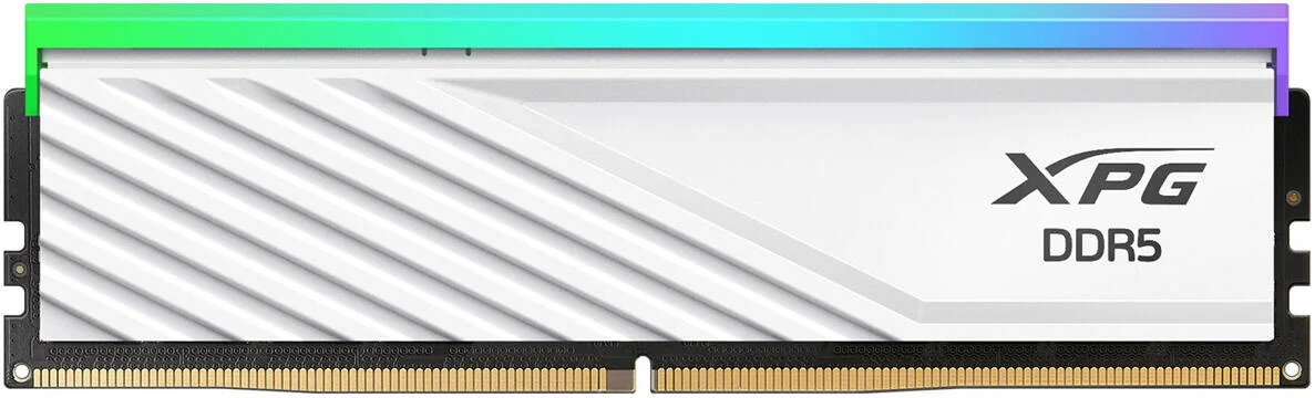 رم دسکتاپ ای‌دیتا XPG Lancer Blade RGB با ظرفیت 32 گیگابایت (2 عدد 16 گیگابایتی) DDR5، سرعت حافظه 6000MT/s، تاخیر CAS 30، سازگار با AMD Expo و Intel XMP 3.0، فرم فاکتور 288-Pin UDIMM، سفید | AX5U6000C3016G-DTLABRWH
