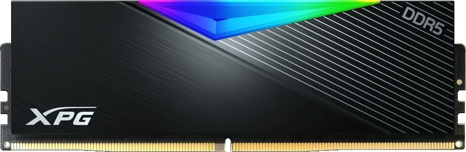 رم دسکتاپ ای‌دیتا XPG Lancer شانزده گیگابایت (1x16GB) DDR5 RGB، سرعت کلاک 5200 مگاهرتز، تاخیر CL38، 288 پین، 1.25 ولت، هیت سینک، مشکی | AX5U5200C3816G-CLARBK