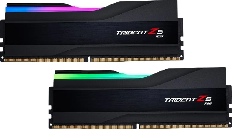 رم کامپیوتر G.Skill Trident Z5 RGB DDR5، ظرفیت 32 گیگابایت (2 عدد 16 گیگابایتی)، کیت دو کاناله، سرعت تست شده 5600 مگاهرتز، تاخیر 36-36-36-89، ولتاژ 1.20 ولت، Intel XMP 3.0، بدون بافر | F5-5600J3636C16GX2-TZ5RK