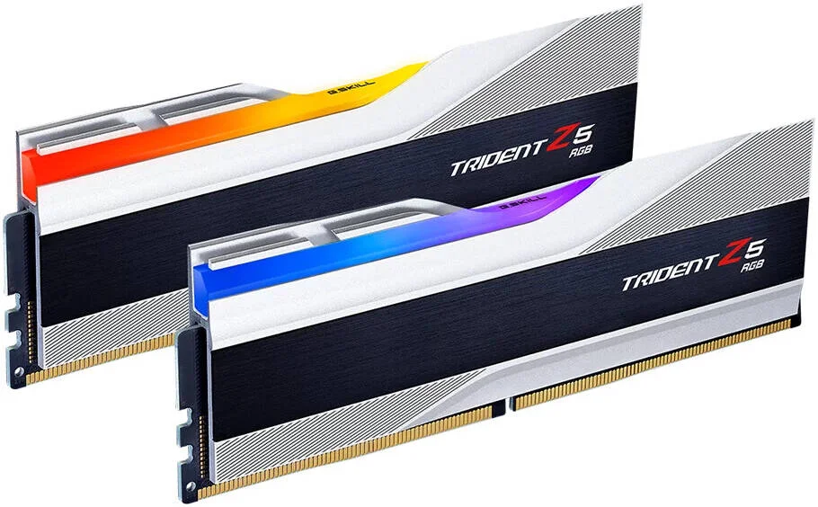 جی.اسکیل Trident Z5 RGB Series 32GB (16GBx2) DDR5 کیت حافظه دسکتاپ دو کاناله، سرعت حافظه 8000 MT/s، تاخیر CL38-48-48-128، ولتاژ 1.45، Intel XMP 3.0، نقره ای | F5-8000J3848H16GX2-TZ5RS جی.اسکیل Trident Z5 RGB Series 32GB (16GBx2) DDR5 کیت حافظه دسکتاپ دو کاناله، سرعت حافظه 8000 MT/s، تاخیر CL38-48-48-128، ولتاژ 1.45، Intel XMP 3.0، نقره ای | F5-8000J3848H16GX2-TZ5RS