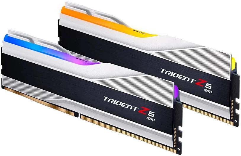 جی.اسکیل Trident Z5 RGB Series 32GB (16GBx2) DDR5 کیت حافظه دسکتاپ دو کاناله، سرعت حافظه 8000 MT/s، تاخیر CL38-48-48-128، ولتاژ 1.45، Intel XMP 3.0، نقره ای | F5-8000J3848H16GX2-TZ5RS جی.اسکیل Trident Z5 RGB Series 32GB (16GBx2) DDR5 کیت حافظه دسکتاپ دو کاناله، سرعت حافظه 8000 MT/s، تاخیر CL38-48-48-128، ولتاژ 1.45، Intel XMP 3.0، نقره ای | F5-8000J3848H16GX2-TZ5RS