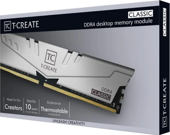 کیت ۳۲ گیگابایتی Team T-Create Classic 10 LAYERS (دو عدد ۱۶ گیگابایتی)، ۲۸۸ پین، SDRAM، DDR4 3200 مگاهرتز (PC4 25600) کیت ۳۲ گیگابایتی Team T-Create Classic 10 LAYERS (دو عدد ۱۶ گیگابایتی)، ۲۸۸ پین، SDRAM، DDR4 3200 مگاهرتز (PC4 25600)