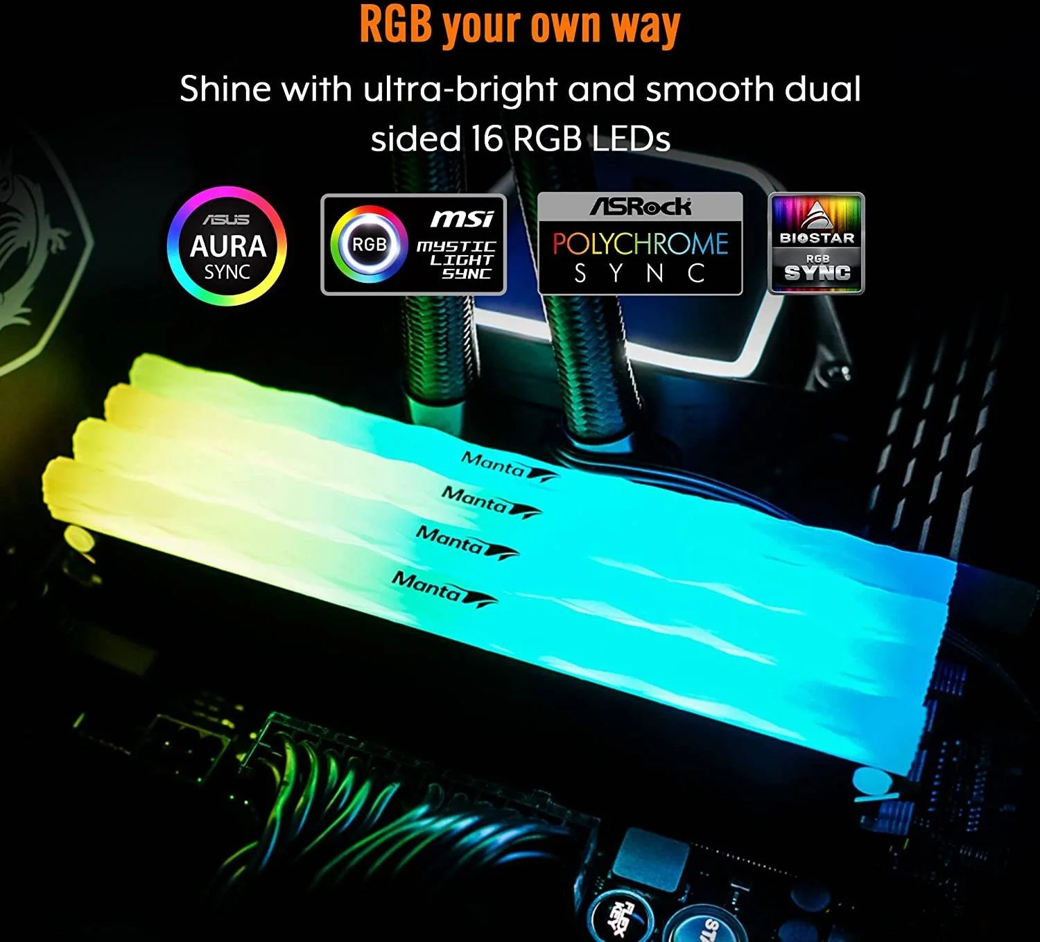 رم دسکتاپ گیمینگ V-Color Manta XPrism با نورپردازی RGB، ظرفیت 32 گیگابایت (2x16GB)، سرعت 5600 مگاهرتز، CL 36، ولتاژ 1.2 ولت، همگام سازی RGB، پشتیبانی از Intel XMP، سفید | TMXPL1656836WWK رم دسکتاپ گیمینگ V-Color Manta XPrism با نورپردازی RGB، ظرفیت 32 گیگابایت (2x16GB)، سرعت 5600 مگاهرتز، CL 36، ولتاژ 1.2 ولت، همگام سازی RGB، پشتیبانی از Intel XMP، سفید | TMXPL1656836WWK