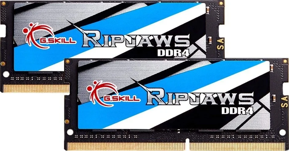 رم لپ تاپ دو کاناله 64 گیگابایتی (2x32GB) G.Skill Ripjaws Series DDR4، سرعت تست شده 2666 MT/s، تاخیر CAS 18-18-18-43، ولتاژ 1.20V، SO-DIMM | F4-2666C18D-64GRS
