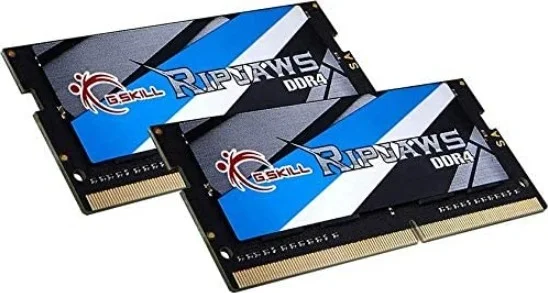 رم لپ تاپ دو کاناله 64 گیگابایتی (2x32GB) G.Skill Ripjaws Series DDR4، سرعت تست شده 2666 MT/s، تاخیر CAS 18-18-18-43، ولتاژ 1.20V، SO-DIMM | F4-2666C18D-64GRS