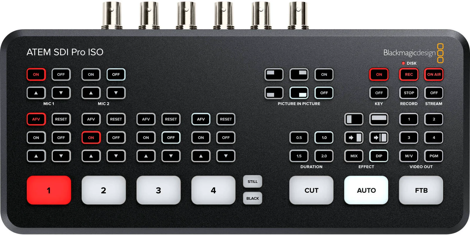 بلک‌مجیک دیزاین ATEM SDI Pro ISO سوئیچر تولید زنده 4 ورودی 3G-SDI با ضبط ISO، Multiview و استریمینگ RTMP - تصویر 2