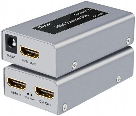 افزایش دهنده HDMI دی-تک DT-7009C، رزولوشن تا 1080p، پشتیبانی از 3D، فاصله انتقال تا 60 متر، نقره ای | DT-7009C