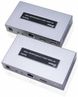 اکستندر KVM دی-تک DT-7051، رزولوشن تا 3840x2160@60Hz، مدار محافظت ESD داخلی، عملکرد بازگشت IR، پشتیبانی از رنگ 8/10/12 بیتی، USB 2.0، نقره ای | DT-7051