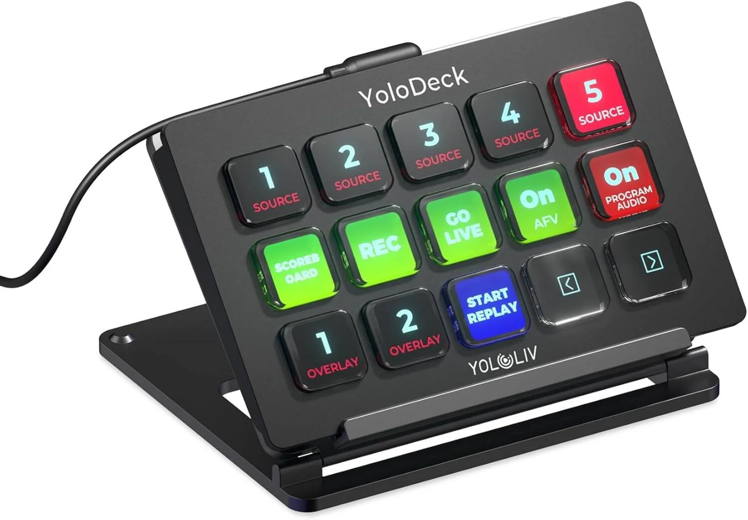 YOLOLIV YoloDeck، صفحه کلید کنترلر استودیو، 15 کلید LCD قابل تنظیم، فعال کردن عملکردها در YoloBox Ultra/YoloBox Pro
