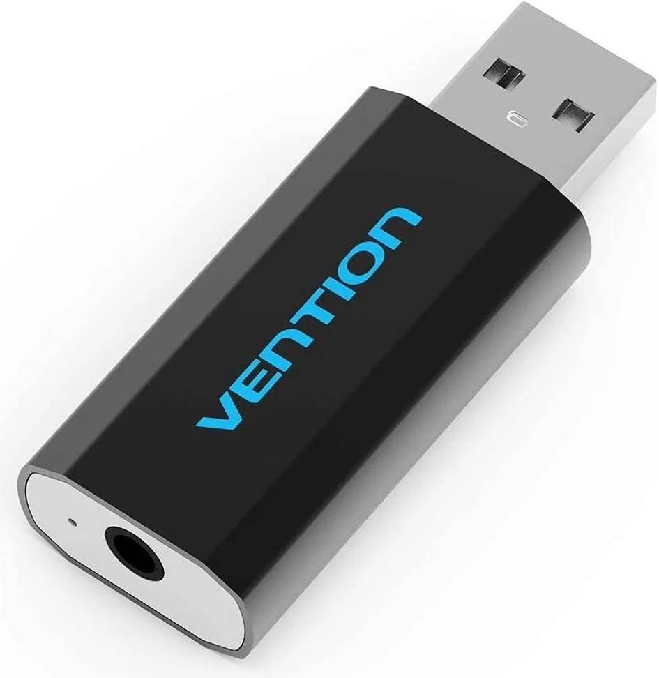 کارت صدای اکسترنال USB ونشن، CTIA، بازتولید صدای با کیفیت بالا، ساخته شده از مواد با کیفیت، ضد تداخل، اتصال آسان، بدنه فلزی، مشکی | VAB-S15-B