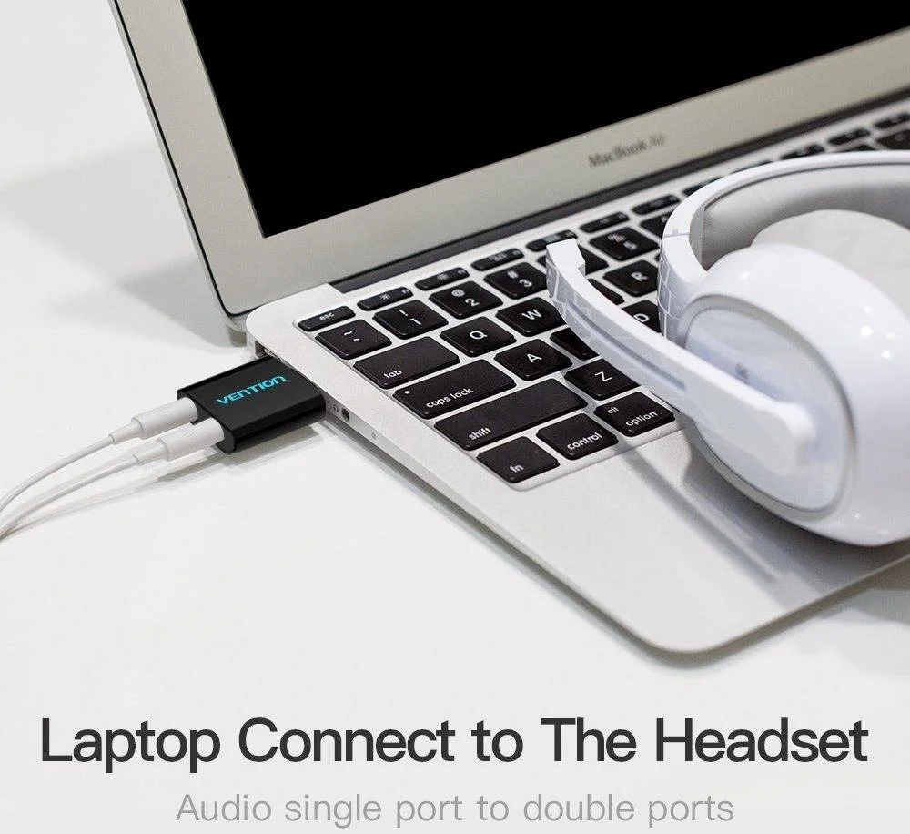 کارت صدای اکسترنال USB ونشن، میکروفون مستقل، رابط نیکل اندود، بدنه آلیاژ آلومینیوم، تراشه کاهش نویز، نوع فلزی مشکی | VAB-S17-B