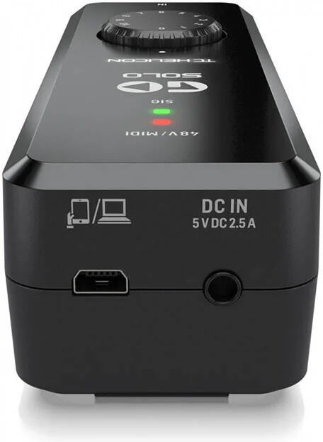 اینترفیس صوتی/MIDI تی سی-هلیکون Go Solo، اینترفیس صوتی قابل حمل برای دستگاه های موبایل، 1 ورودی میکروفون/لاین/ساز، فانتوم پاور 48 ولت، خروجی هدفون، رزولوشن 24 بیتی، سازگار با Mac/PC/iOS/Android، مشکی | GOSOLO اینترفیس صوتی/MIDI تی سی-هلیکون Go Solo، اینترفیس صوتی قابل حمل برای دستگاه های موبایل، 1 ورودی میکروفون/لاین/ساز، فانتوم پاور 48 ولت، خروجی هدفون، رزولوشن 24 بیتی، سازگار با Mac/PC/iOS/Android، مشکی | GOSOLO