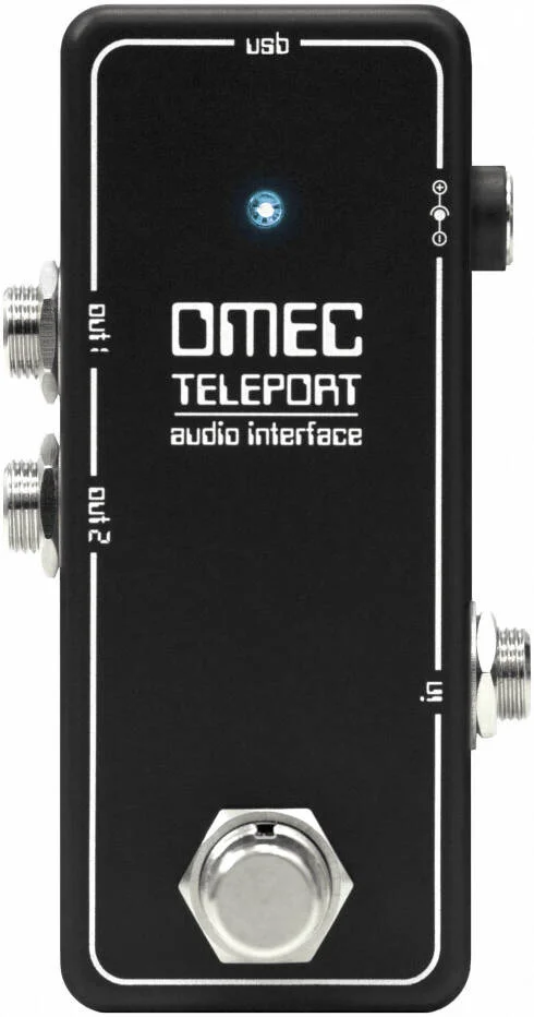 پدال رابط صوتی گیتار USB نارنجی Amps OMEC Teleport برای Mac/PC/iOS/Android با خروجی استریو و Amplitube CS، مشکی | OMEC-TELEPORT