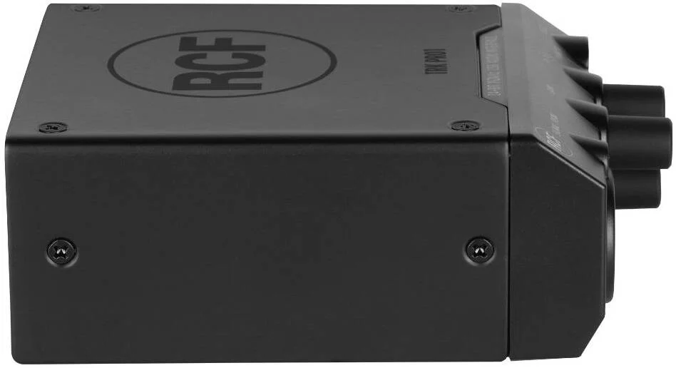 اینترفیس صوتی USB مدل RCF TRK PRO1، ۲۴ بیت/۱۹۲ کیلوهرتز، ۱ ورودی/۲ خروجی، پری امپ میکروفون/ساز/لاین با کیفیت بالا، فانتوم پاور ۴۸ ولت، خروجی های بالانس، سازگار با RDNet Measures، سازگار با Mac/PC/Mobile، مشکی | TRK-PRO1
