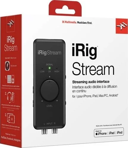 اینترفیس صوتی فوق فشرده 2x2 آی کی مالتی مدیا iRig Stream برای کامپیوتر، تلفن هوشمند و تبلت | IP-IRIG-STREAM-IN