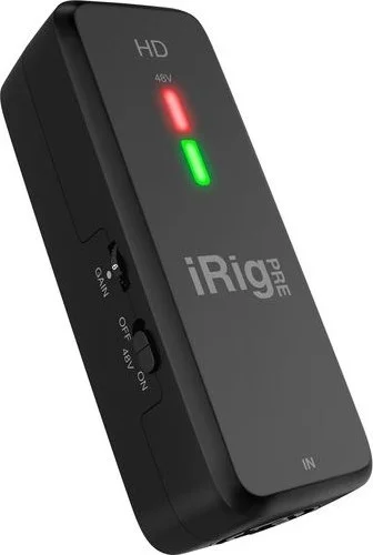 اینترفیس صوتی IK Multimedia iRig Pre HD با پری امپ میکروفون، فرکانس 24 بیت / 96 کیلوهرتز، مانیتور هدفون قبل یا بعد از دستگاه، بهره ورودی قابل تنظیم، برای iOS، اندروید، مک، PC | IP-IRIG-PREHD-IN
