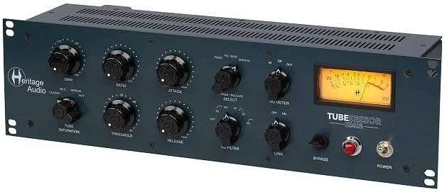 کمپرسور تیوب اپتیکال Heritage Audio Tubesessor، اشباع متغیر، ورودی/خروجی بالانس ترانسفورماتور، تُن گرم وینتیج، فیلتر سایدچین، اندازه گیری مدرن، مشکی | TUBESESSOR