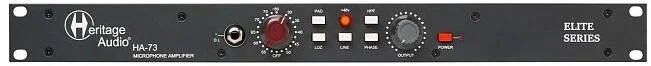پری امپ میکروفون Heritage Audio HA-73، طراحی کلاس A، ترانسفورماتورهای Carnhill، محدوده بهره 80 دسی بل، ورودی های لاین و DI، صدای وینتج 1073، ساخت عالی، مشکی | HA-73