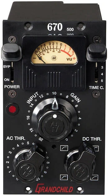 کمپرسور استریو لامپی Heritage Audio Grandchild 670-500، طراحی Vari-Mu، شبیه سازی Fairchild 670، دو کاناله، تُن گرم کلاسیک، حالت Mid/Side، مشکی | GRANDCHILD 670 500